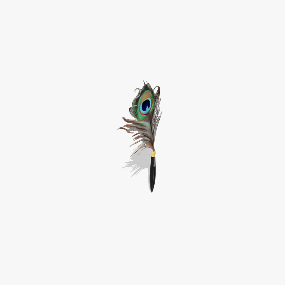 Elegant Peacock Quill Pen model pack